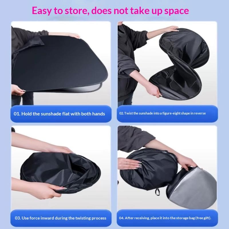 1Pcs Front Sunshade Summer Window Visor Protection Car Sun Shade Cover Foldable Curtains Summer Cooling Uv Refletive Accessories
