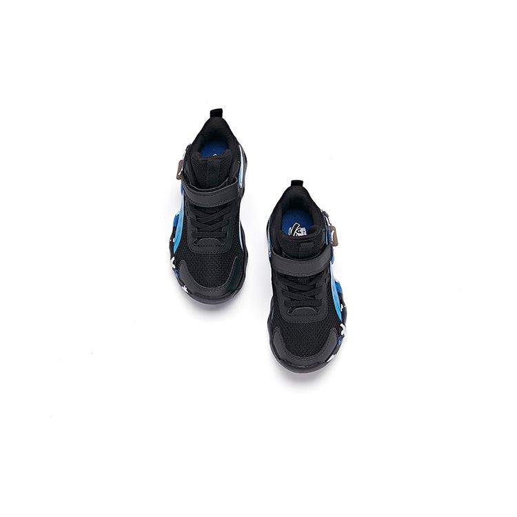 Anta Kids Energy Ring Cushioning Outdoor Training High-Top Basketball Shoes Kids sneaker Black Blue White A312139932A-4
