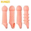 Penis Extender Reusable Penis Sleeve Sex Toy Cock Rings Dick Delay Ejaculation Flexible Glans Penis Enlarger Men