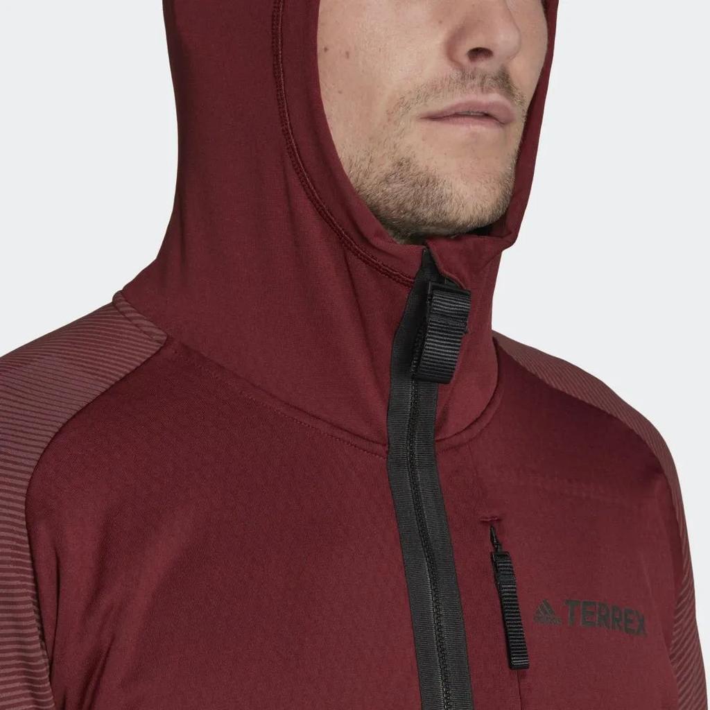 adidas Casual Sports Series Hooded Warm Breathable Jacket Men Jackets Burgundy HH9222