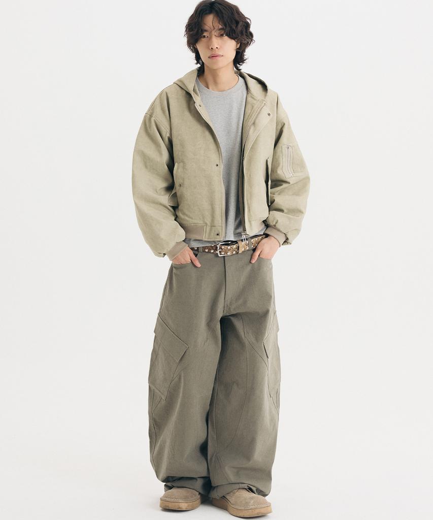 Then Our Flight Washed Hooded Jacket (Beige)