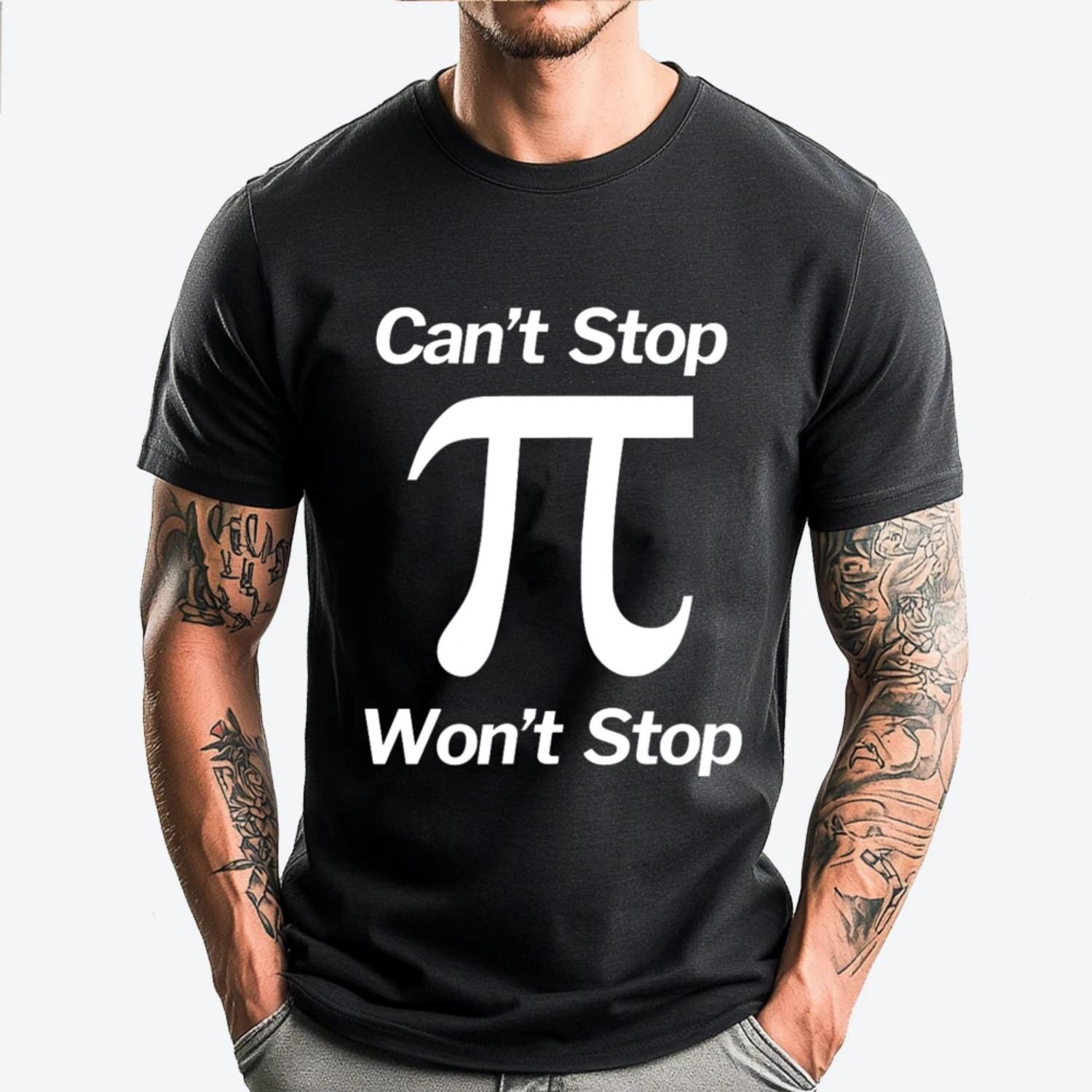 

Pi Won T Stop Pi Day Plain Shirt Camiseta Masculina Printing Graphic Tee Shirt Breathable New In Tops & Tees S чёрный