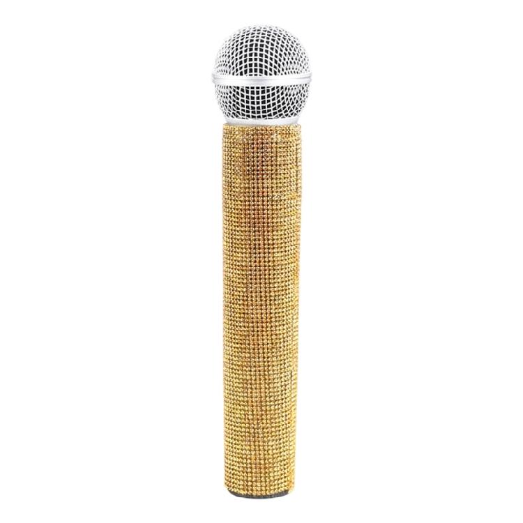 Stylish And Durability Fake Microphone Toy For Stage Performances Comes In Silver Gold And Red Sparkling Variants