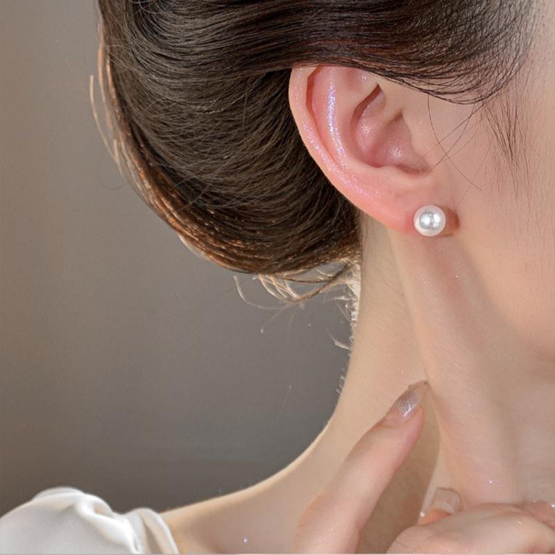 Korean Pearl Drop Earrings - 925 Silver, Trendy Long Pendant Earrings for Women