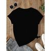 Womens Cute Kitten Duckling Graphic Tee Soft Black Pet Lover Print Short Sleeve Casual Top Spring Fall Everyday Wear Machine Washable