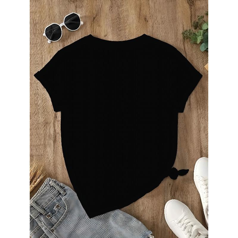 Womens Cute Kitten Duckling Graphic Tee Soft Black Pet Lover Print Short Sleeve Casual Top Spring Fall Everyday Wear Machine Washable