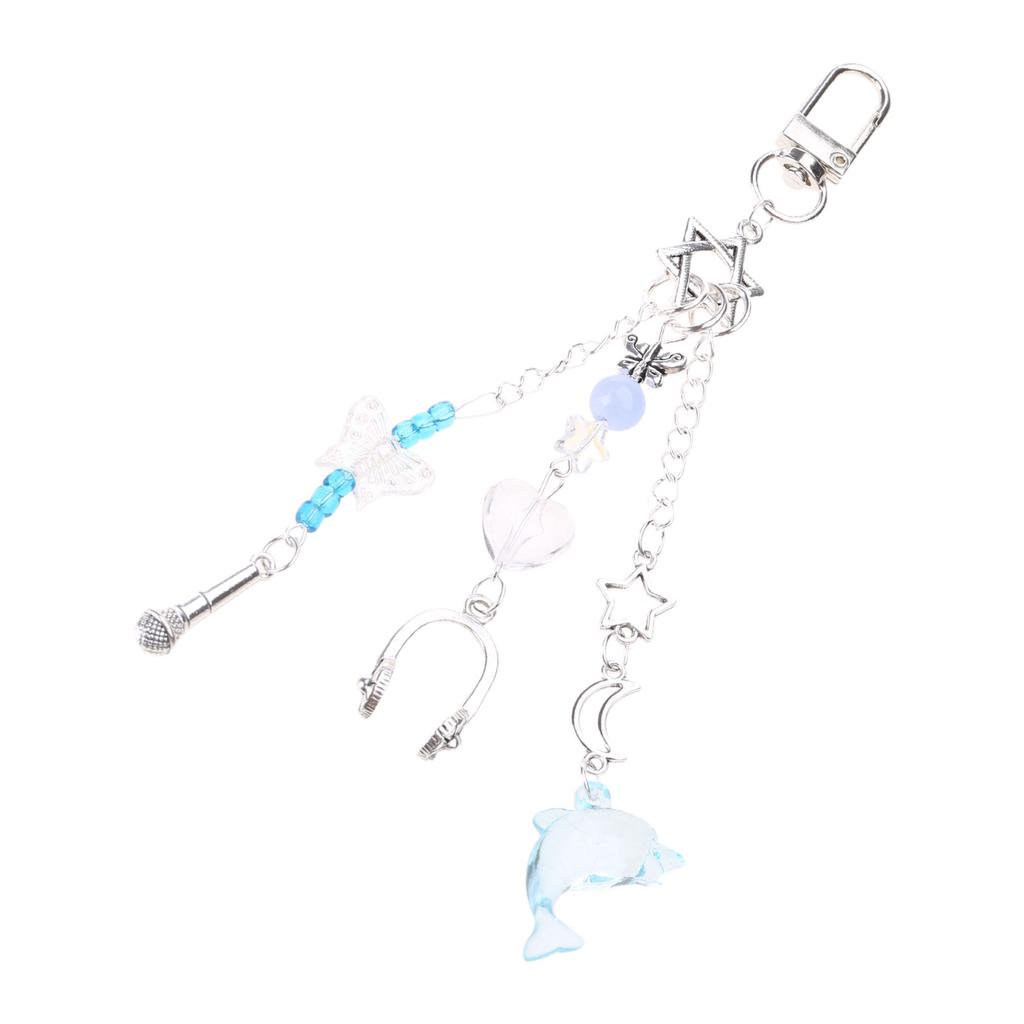 Sweet Bowknot Pendant Bead Bag Charm Heart Bear Keyring Elegant Bead Key Chain Stylish Accessory for Phone Key Backpack