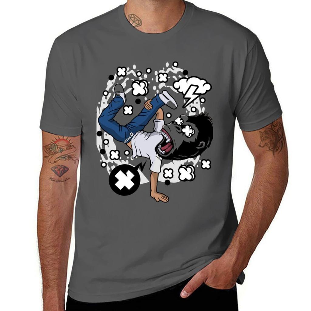 Breakdance Monkey Gorilla Pop Art TShirt Basic Casual Short Sleeve Cotton Shirt
