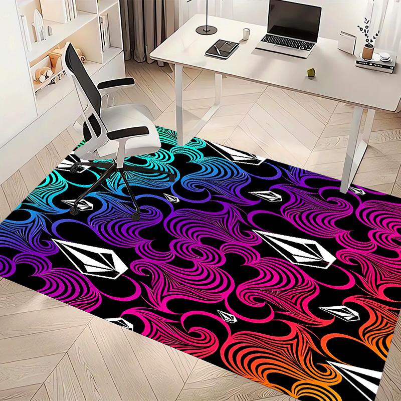 V-VOLCOM LOGO3 Printed Absorbent Washable Carpet, Non-Slip Bathroom Mats, Kitchen Rugs, Yoga Mat,Living Room Entrance, Camping Picnic Rugs