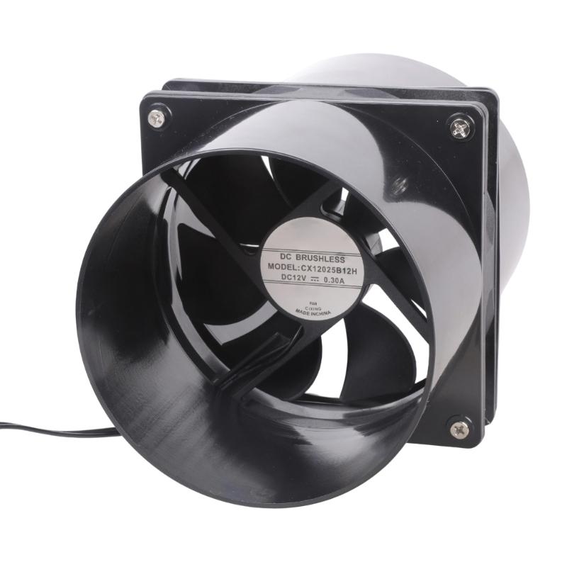 12CM 12V Changeable Exhaust Fan Kit With 2 Air Ducts Hydraulic Bearing For Smog Removal In Workshops Pet Houses