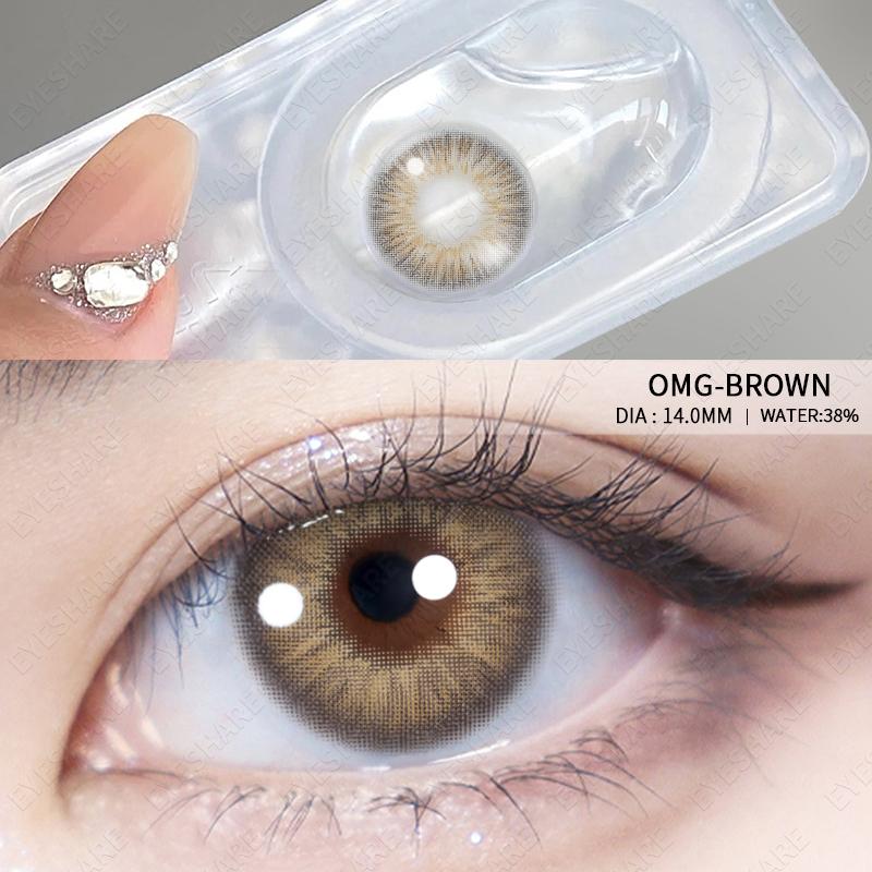 EYESHARE Colored Contact Lenses Natural Brown Soft Lenses Purple Cosmetic Colored Contact Lenses Green Lenses Colored Cosmetic Lenses 1 Pair