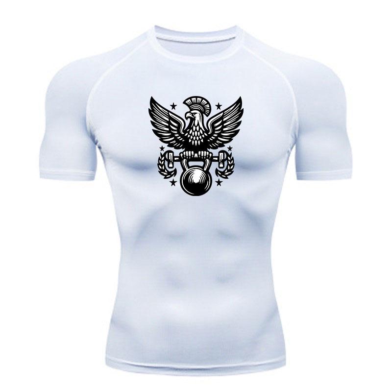 Men's Compression Athletic T-Shirt, Eagle Spartan Barbell Ke