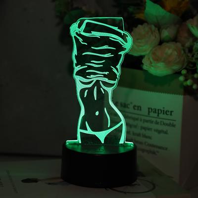 Modernes 3D-Illusions-Nachtlicht, sexy Frauendesign - berührungsempfindlich, USB-betrieben, geeignet für Schlafzimmeratmosphäre