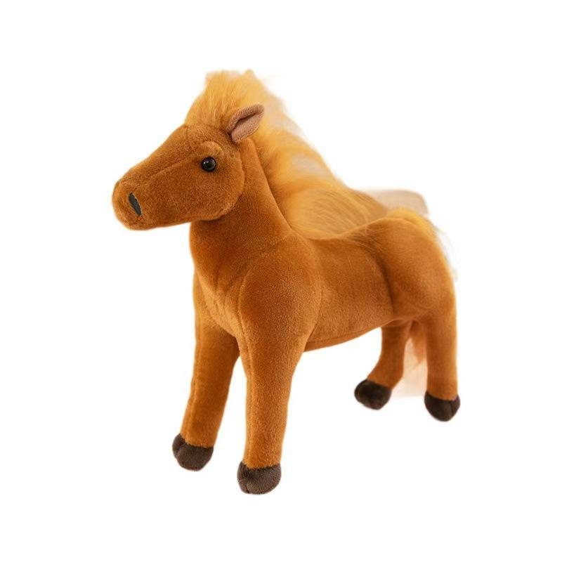 Realistic Little White Horse Plush Toy - Stuffed Pony Doll Ornament Gift for Year of the Horse