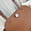New First-layer Cowhide Splicing Canvas Tote Bag Shell Bag Retro Underarm Bag Shoulder Handbag Women