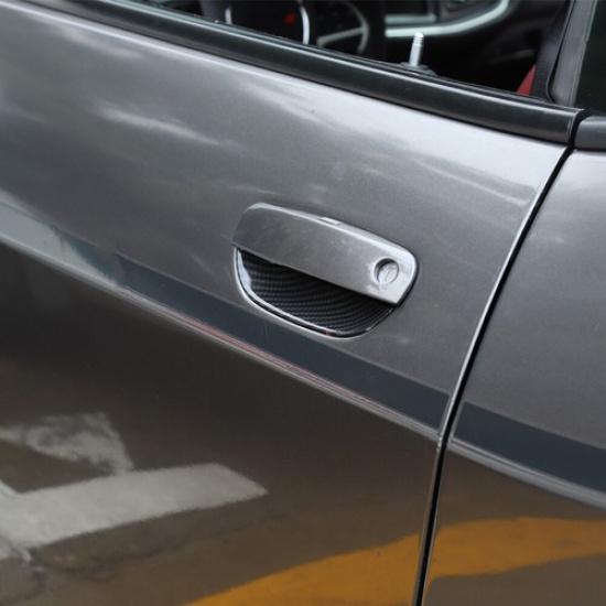 Carbon Fiber  Exterior Door Bowl Decor Cover Trim for Dodge Challenger 2015-