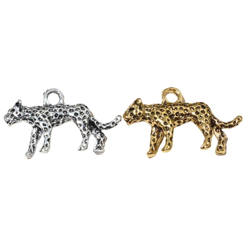 20pz Ciondolo Leopardo in Lega per Creazione Gioielli Fai da Te Ciondoli Animali per Collane e Bracciali Accessori Portachiavi