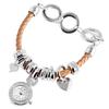 Montre - Donna Kelly - Boîtier Métal Argenté 24 Mm - Cadran Blanc - Bracelet Simili Cuir Marron 6 Mm