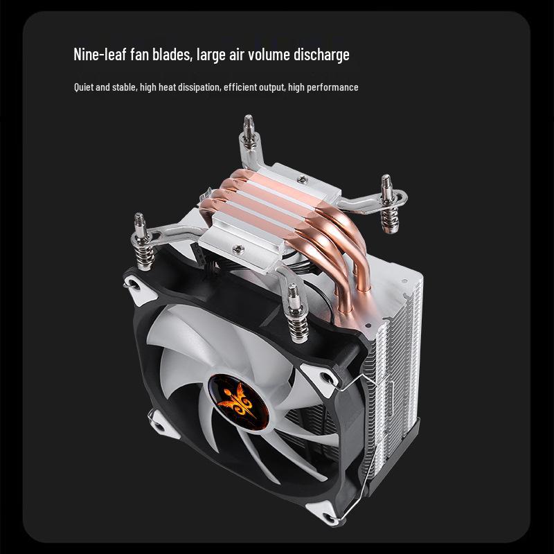 Silent Desktop CPU Cooler with 4 Copper Pipes, 12cm Tower Fan, Colorful LED, and Temperature Control for LGA2011/x79/x99 Sockets.