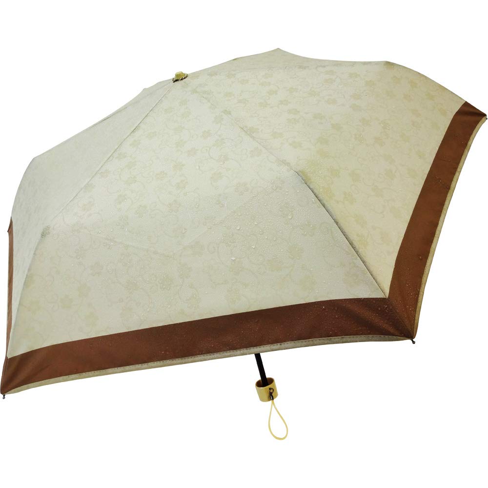 Santos Folding and Cherry Blossom Arabesque 6 Umbrella, Beige, 55cm, Water-Repellent Wind-Resistant, Design, Ribs, JK-96-01