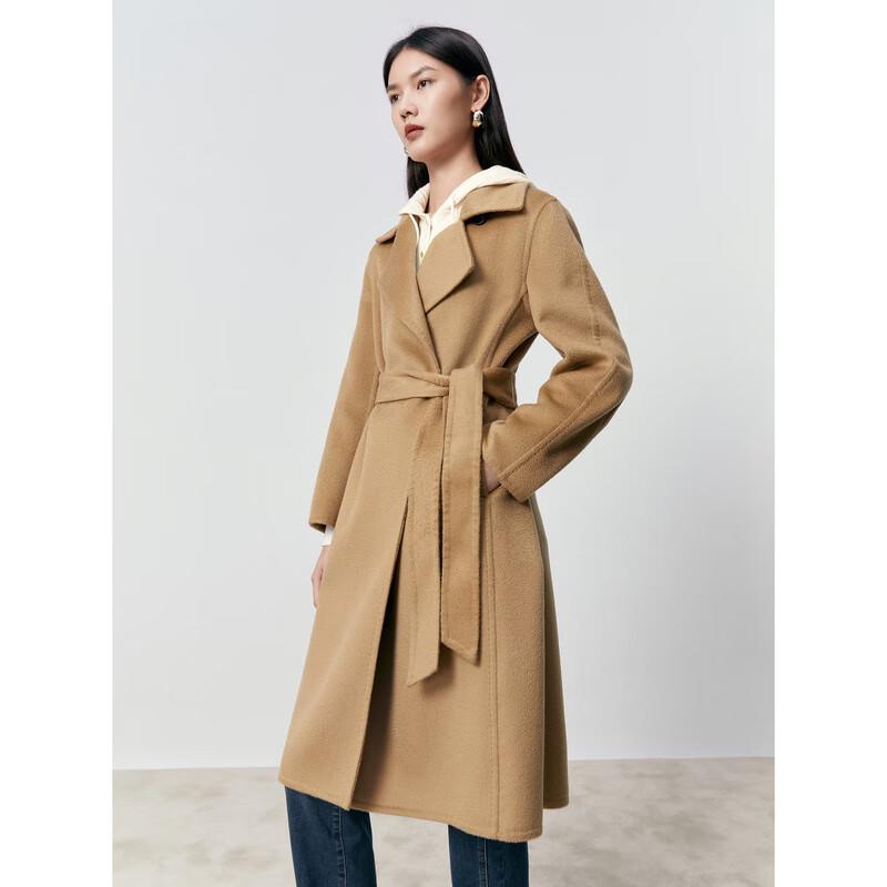 PEACEBIRD Women's Master Select Cashmere Robe-Style Double-Faced Wool Coat