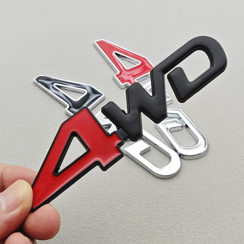 3D Metal Car Logo 4WD Sticker Trunk Badge Fender Side Emblem For JEEP Toyota Frod Chevrolet Honda Universal Accessories Wq1