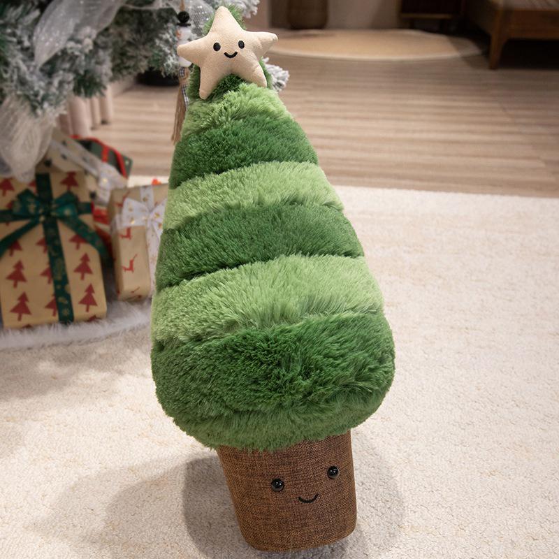 Plush Christmas Tree & Wreath Dolls, Throw Pillows, Ornaments, & Decorations for Kids