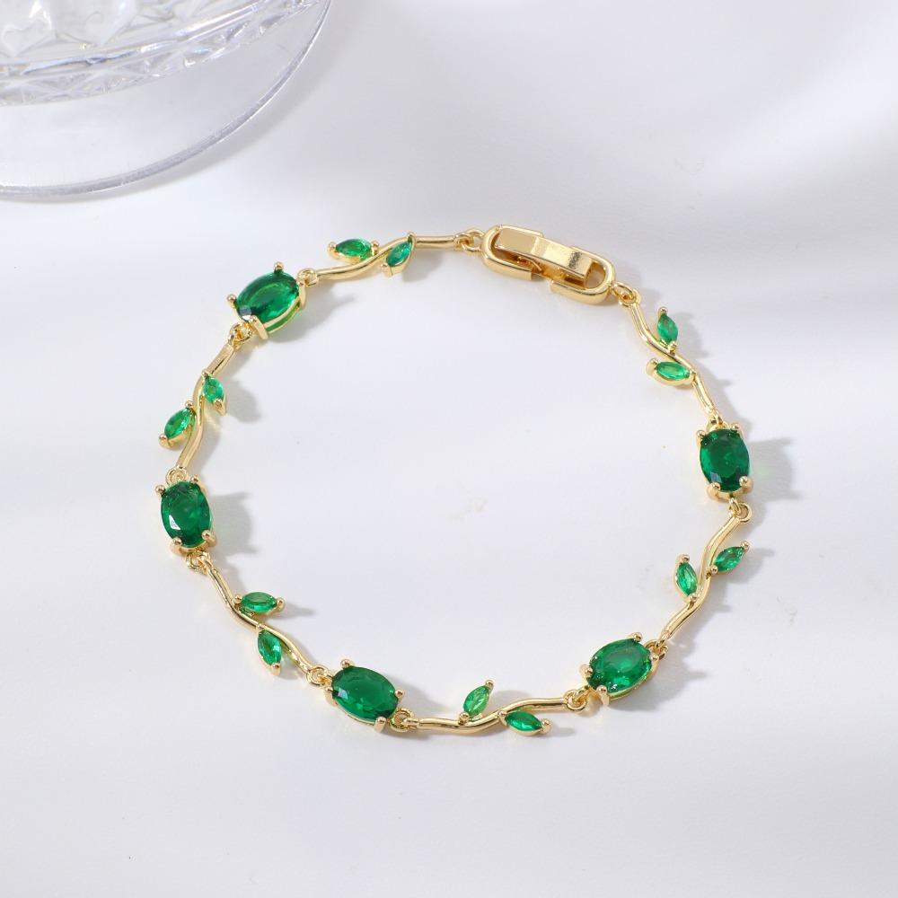 Luxury Sparkling Leaf Chain 14 Colors Fashion Elegant Branch Bangles Colorful Gold Silver Color Crystal Sparkling Leaf Bracelets