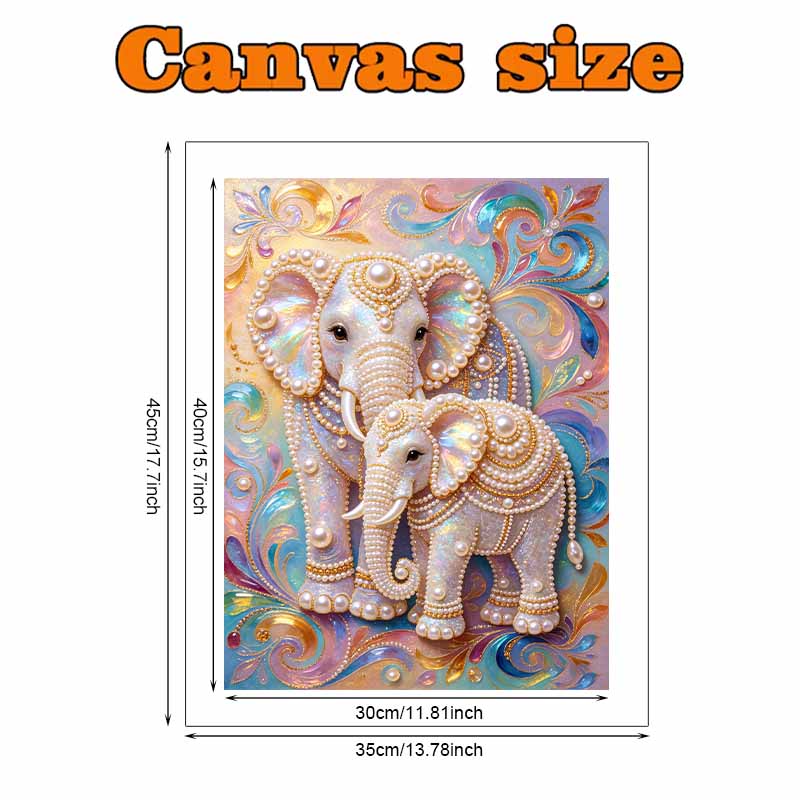 Pearl Art Painting Home Wall Decor Pearl Gemstone Painting Elephant Crafts Adult/Beginner Gift Creative Home Decor Unframed Wall Art