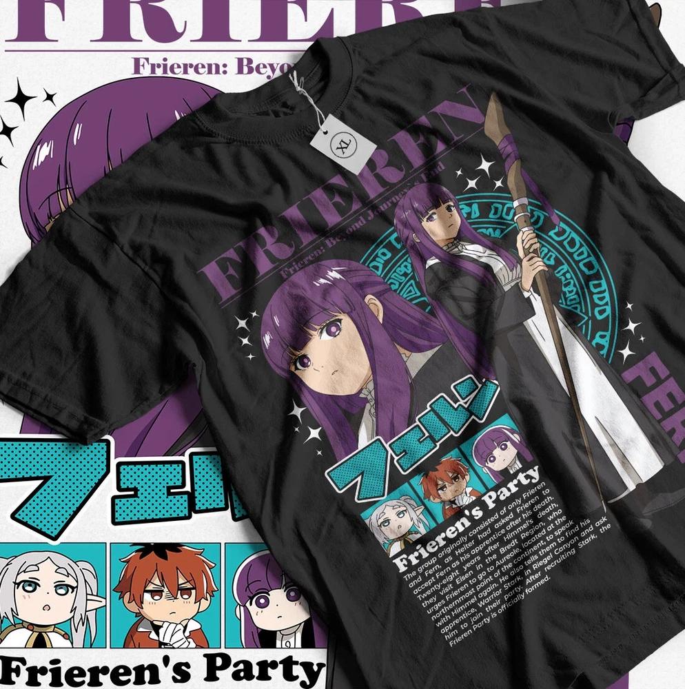 Anime Frieren Beyond Journeys End Fern Graphic Black Tshirt All Size S