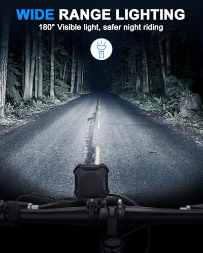 Electric Bike Horn: 140dB Loud Sound with Integrated Light - 6 Sound Modes, 8 Lighting Modes, USB-C Rechargeable for Commuters and Adults