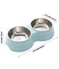 Stainless Steel Double Pet Bowl Wheat Straw Base Dog Cats Feeder Cat Puppy Feeding Food Water Container Dispenser Pet Supplies