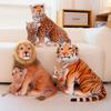 Cute Simulation Mother and Son Lion Tiger Doll Plush Toy Leopard Doll Children Companionship Soothing Doll
