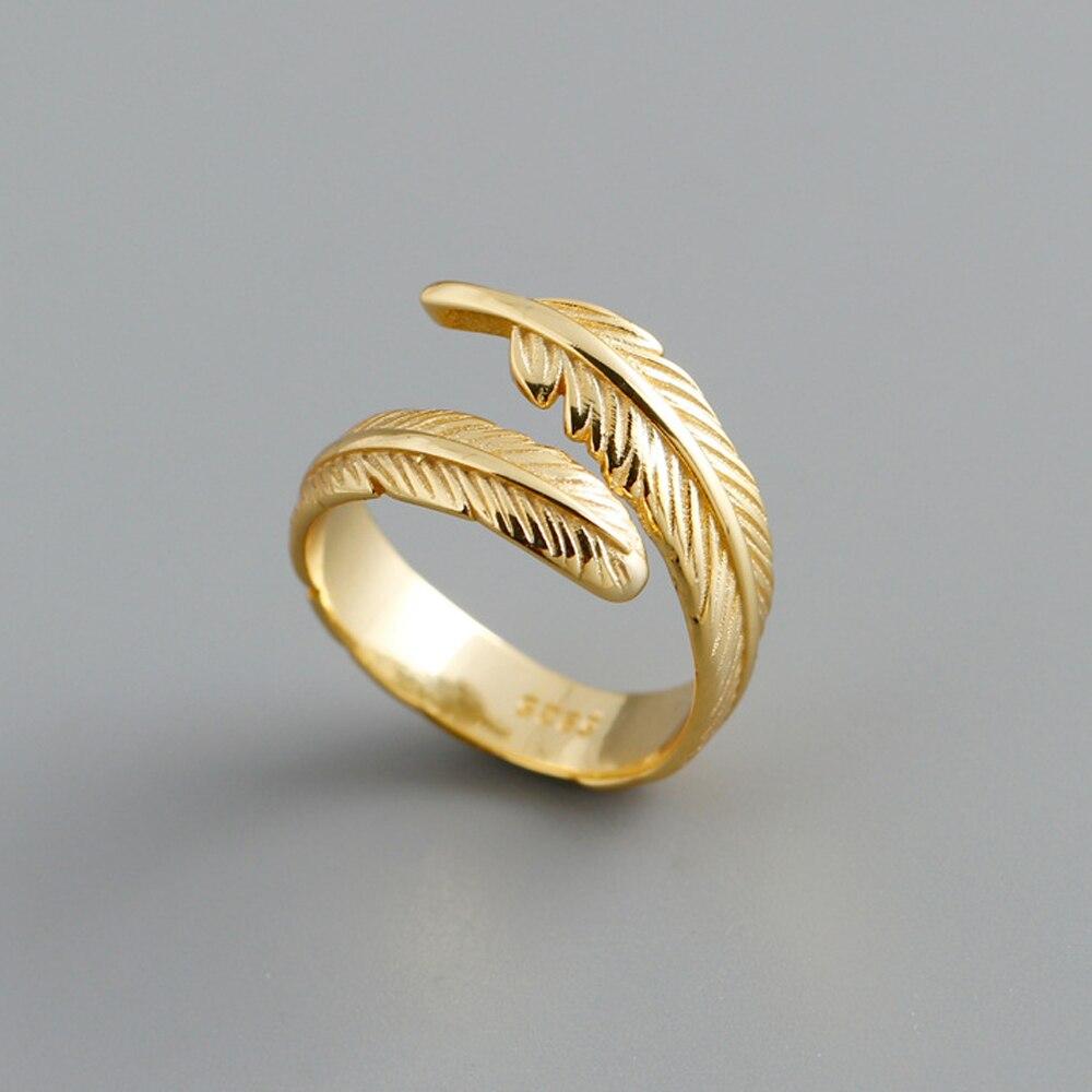 Federring aus vergoldetem Sterlingsilber 925, verstellbar, F114