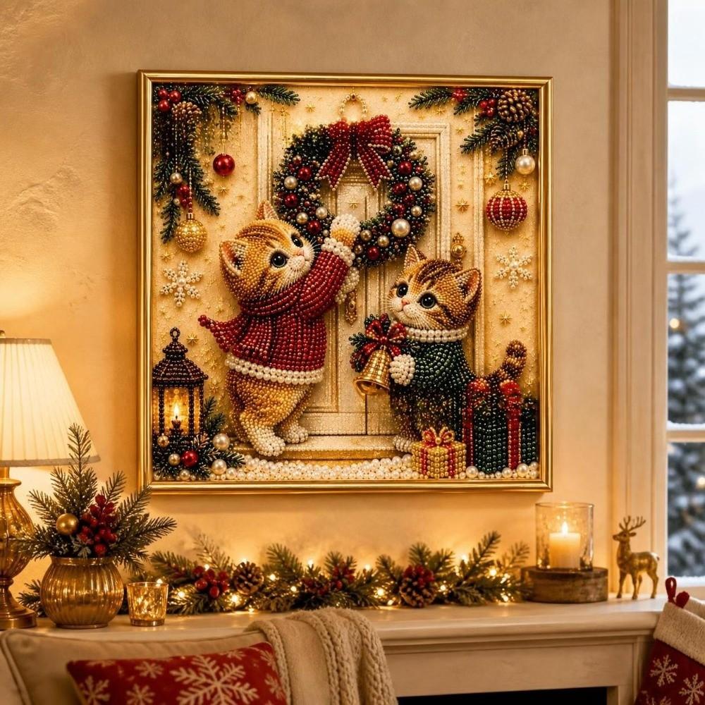 Handmade Christmas Rhinestone Painting Art Kit With Frame Santa Crystal Painting Set  Christmas