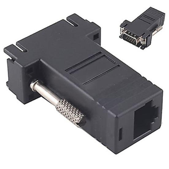 VGA Extender Stecker CAT5 CAT6 RJ45 zu LAN Buchse Netzwerkkabel Adapter Kit