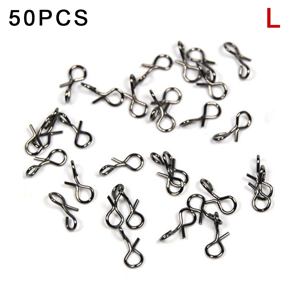 `Links Fly Fishing Snap Hooks Connectors Stainless Steel S/M/L 50pcs/set Useful`