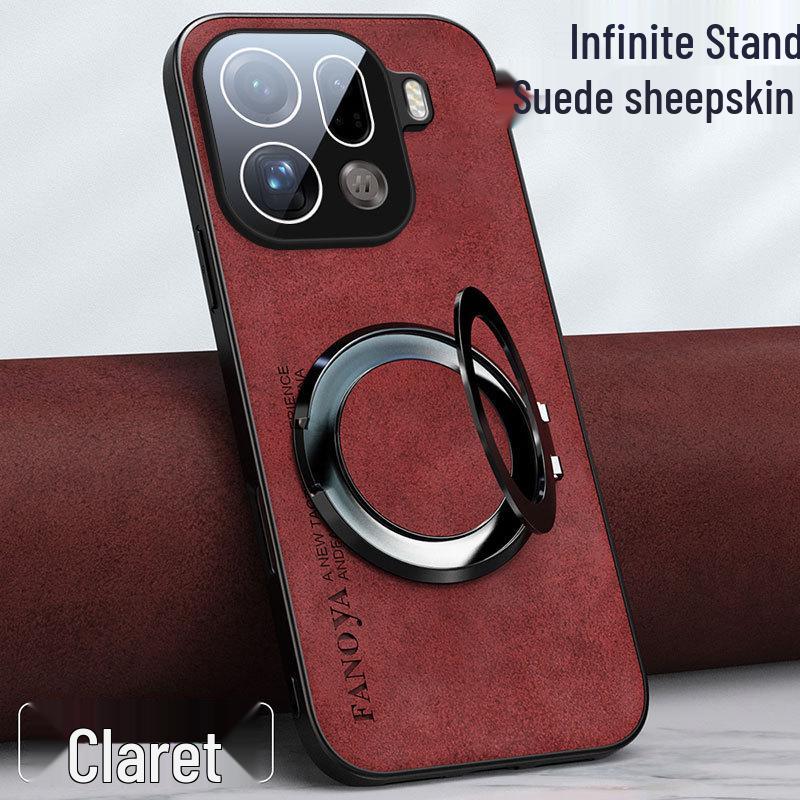 Compatible OPPO FindX9U Suede Leather Stand Case with Full Lens Protection