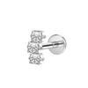 Hot Sale Body Jewelry: Titanium Labret Flatback Tragus Earring Stud Internal Thread Zircon Rings