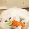 Fun Cat Teething Stick Sound Carrot Cuddle Toy Anti-Bite Scratch Board Pet Supplies for Interactive Entertainment
