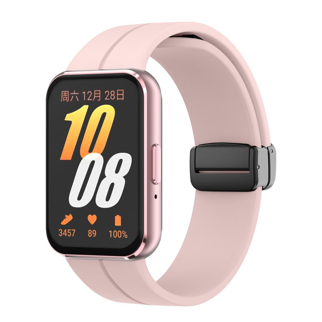 Magnetischer D-Faltverschluss Sport-Silikonband Für Samsung Galaxy Fit3 Fit 3 SM-R390 Ersatzarmband Armband