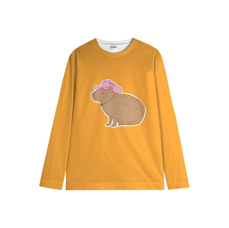 Capybara Kids Crewneck Sweatshirt My Spirit Animal Soft Cartoon Print Comfy Unisex Casual Wear for Boys & Girls