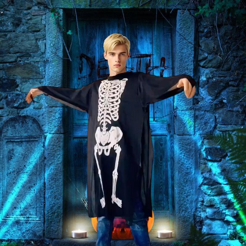 Realistic Skeleton Costume Accessory Efficient Halloween Party Decors For Family Fun Home Office School