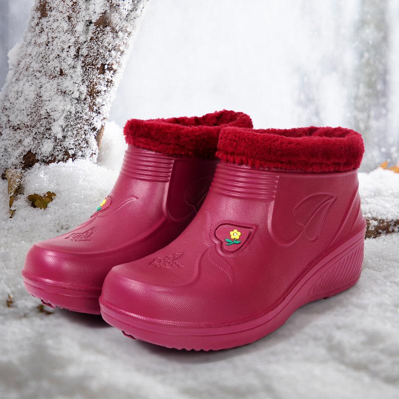 

Зимние бархатные утепленные теплые уличные дождевые сапоги с высоким голенищем, мужские, для автомойки, трудовой защиты, нескользящие, средней и высокой высоты, водонепроницаемые хлопковые ботинки 41