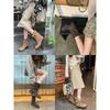 Cowhide Version~ Heightening .5 Martin Boots Women's Maillard Thick Heel Boots Thick-soled Buckle Short Boots
