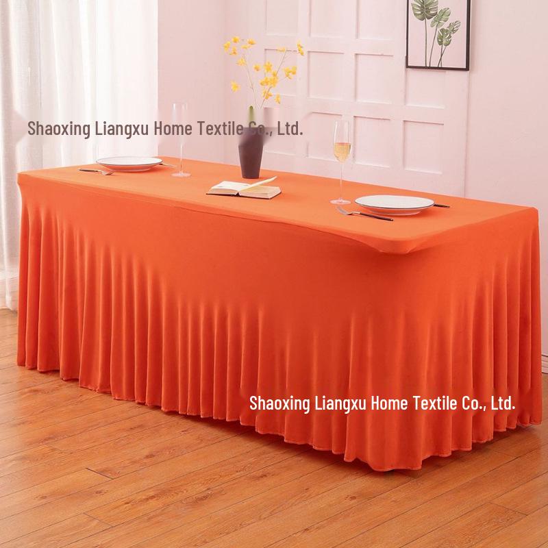 6FT Rectangular Stretch Table Cover with Jellyfish Skirt for Weddings and Banquets