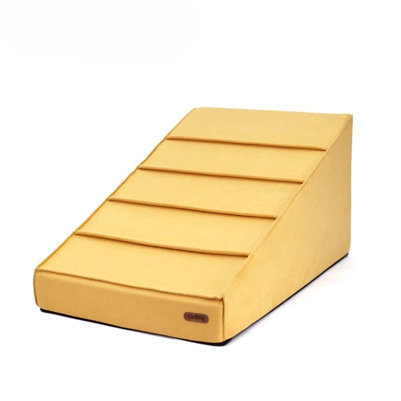 2-in-1 Pet Ramp & Bed Detachable Dog Stairs with High Sponge Washable Pet Climbing Ladder Non-Slip Puppy Slope for Sofa/Bed