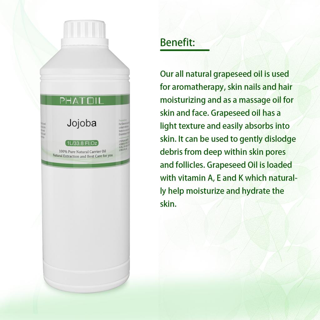 PHATOIL 1000ML/33.8FL.OZ Carrier Oil for Body Massage Hair and Skin Care, Rosehip Olive Avocado Jojoba Oil Healthy Care