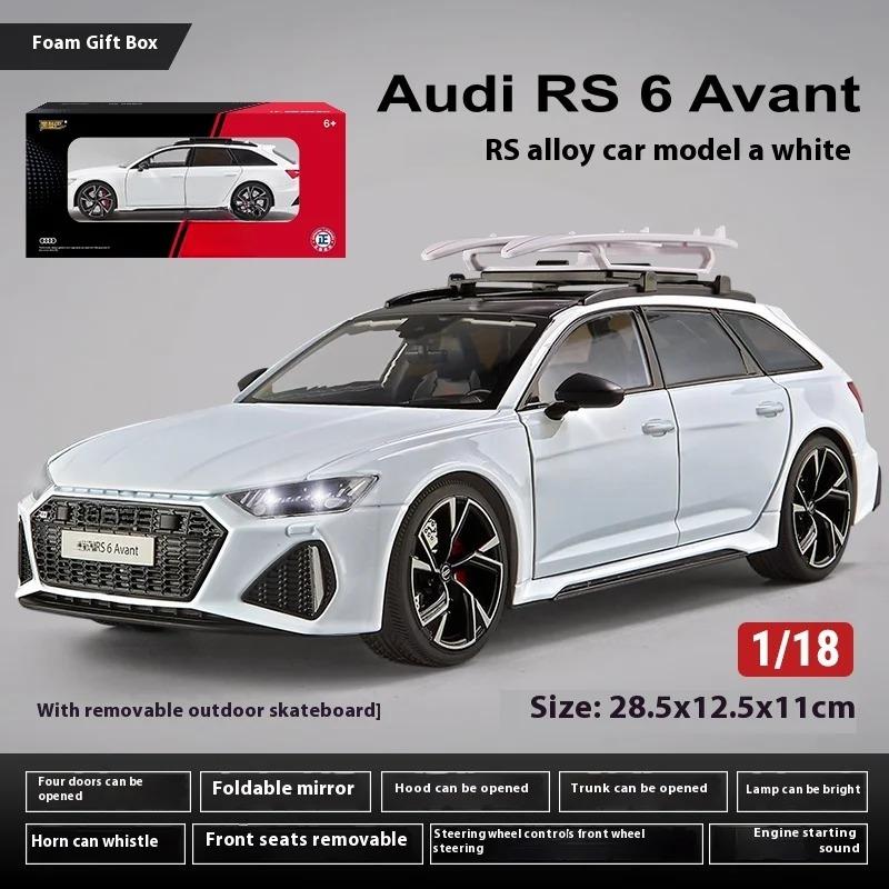 

Велика модель RS6 Avant Station Wagon у масштабі 1/18 з металевого сплаву, лита під тиском Модель автомобіля Збирайте декоративні прикраси Подарунки для хлопця білий