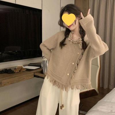 Women's Tassel Soft Knit Cardigan Coat - Slimming Design, Gentle Fashion for Spring and Autumn